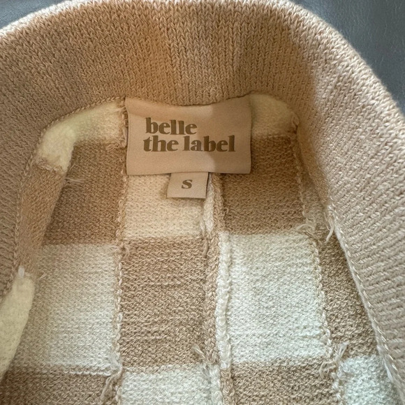 Belle the Label Checkered Knit Crop Top and Pant in Sand - Picture 11 of 14